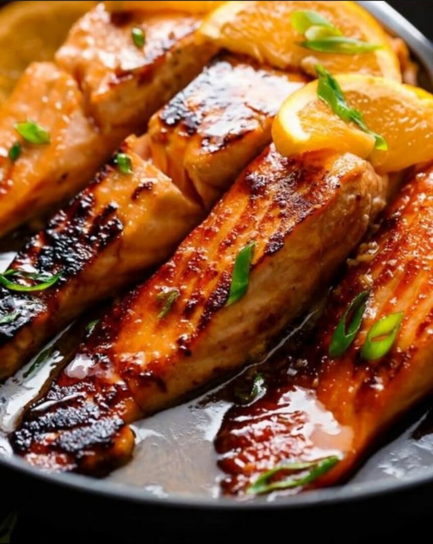 CRISPY HONEY ORANGE GLAZED SALMON