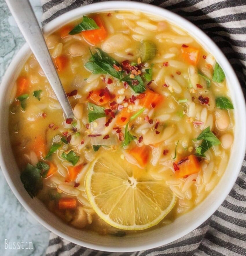 Lemon Cannellini Orzo Soup