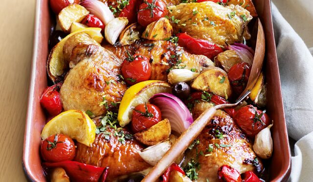 Mediterranean Style Lemon Garlic Chicken Recipe