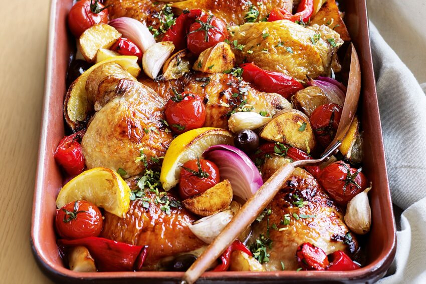 Mediterranean Style Lemon Garlic Chicken Recipe
