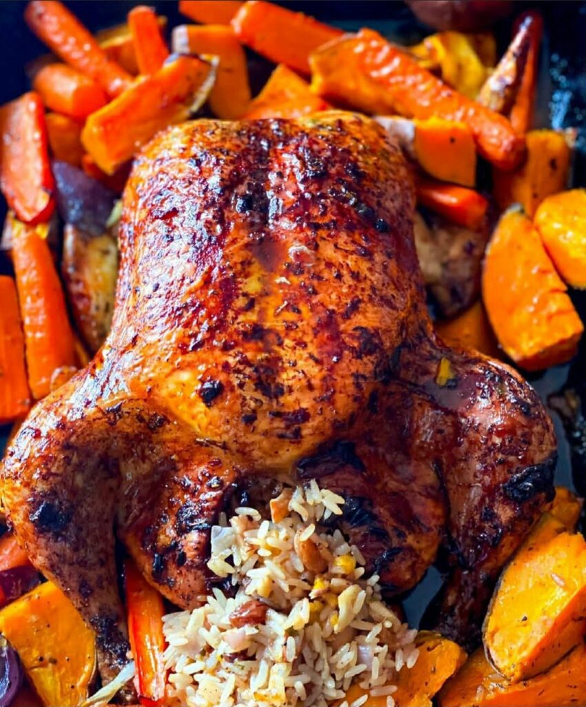 Stuffed Chicken With a Nutty Fruity Rice