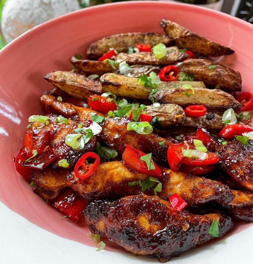 Sticky Chilli Chicken Breast With Salt & Pepper Chips