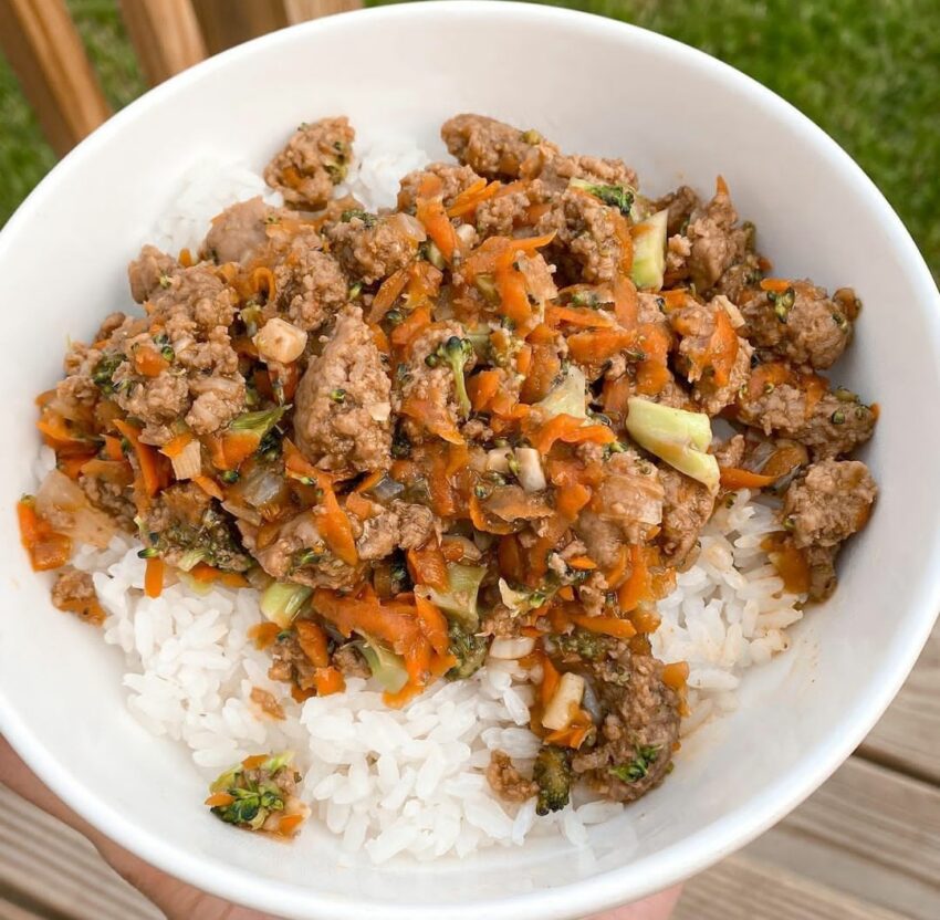 Ground Turkey Teriyaki Rice Bowl