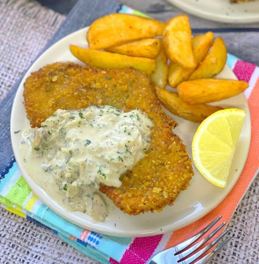 Chicken Schnitzel With Mushroom Sauce