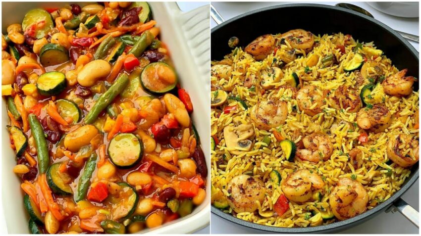 Prawn Fried Rice And Bean Salad