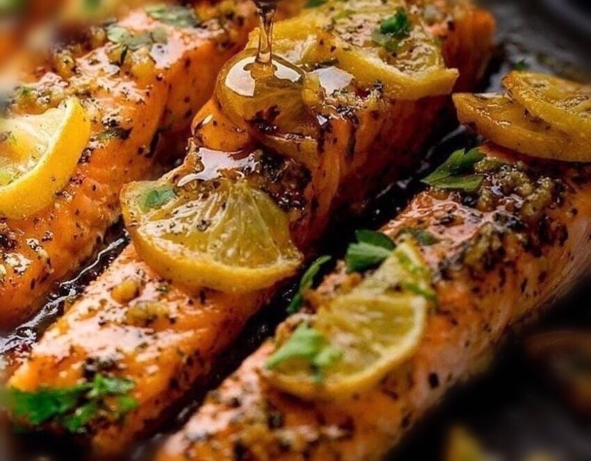 Honey Garlic Butter Baked Salmon