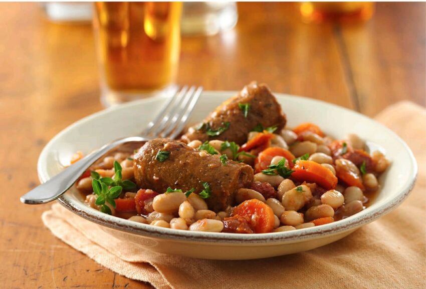 Great Northern Bean and Veggie Sausage Cassoulet