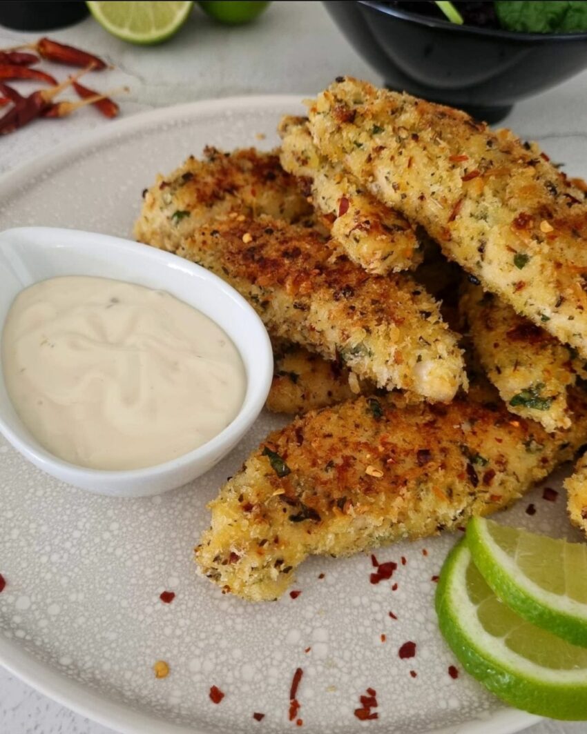 Chilli & Lime Chicken Tenders with Lime & Sweet Chilli Mayo