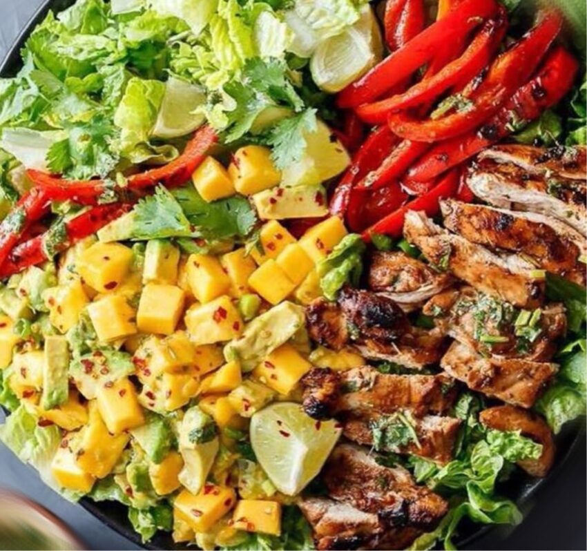 Cilantro Lime Chicken Salad With Mango Salsa