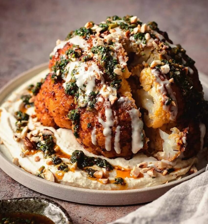 Roasted Cauliflower with Preserved Lemon Chermoula