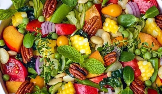 HARVEST SALAD + PEACH LEMON TIME VINAIGRETTE