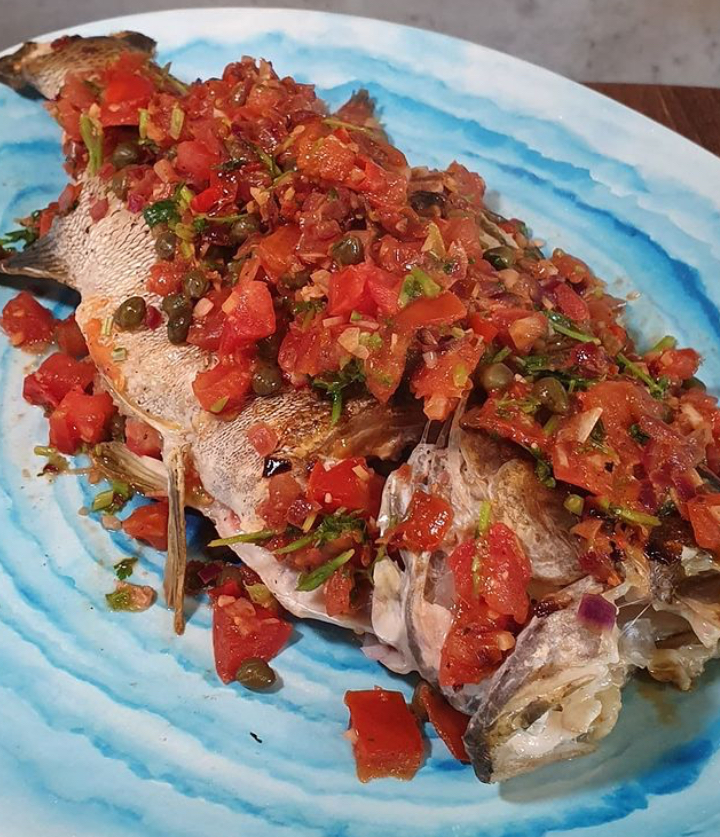 One Pan Spicy Tomato Caper Fish