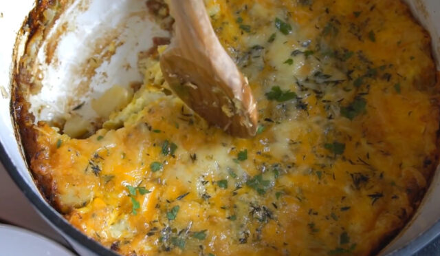 Mountain Man Breakfast – Sausage, Bacon, Potato, Egg & Cheese Casserole