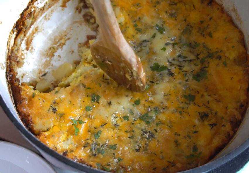 Mountain Man Breakfast – Sausage, Bacon, Potato, Egg & Cheese Casserole
