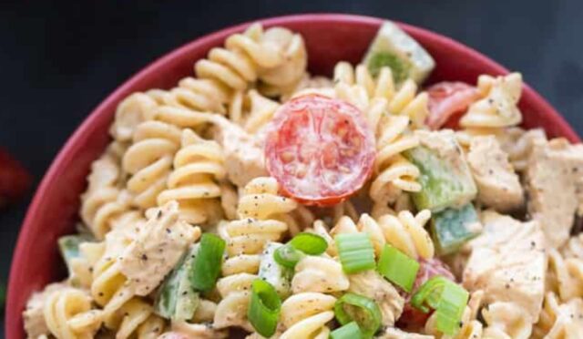 Grilled Butter Chicken Pasta Salad