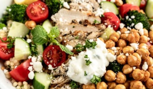 Greek chicken bowls