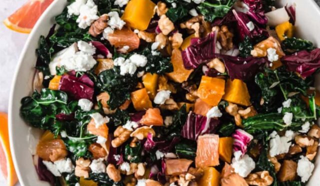 Winter Kale Salad with Radicchio and Roasted Beets