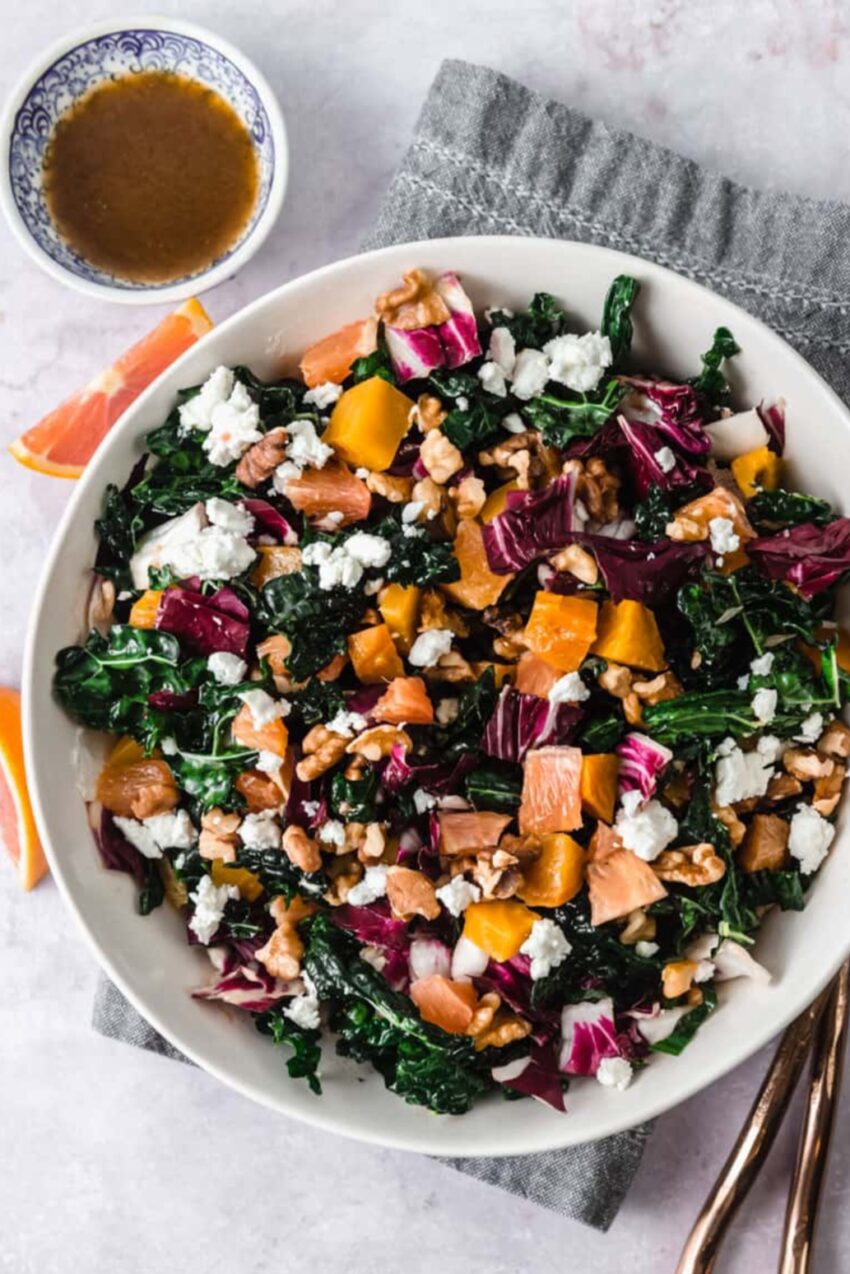 Winter Kale Salad with Radicchio and Roasted Beets