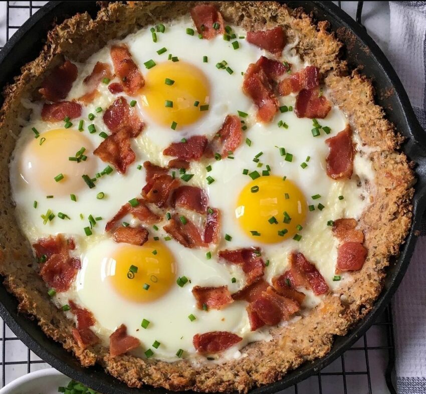 Cauliflower Crusted Brunch Pizza Recipe