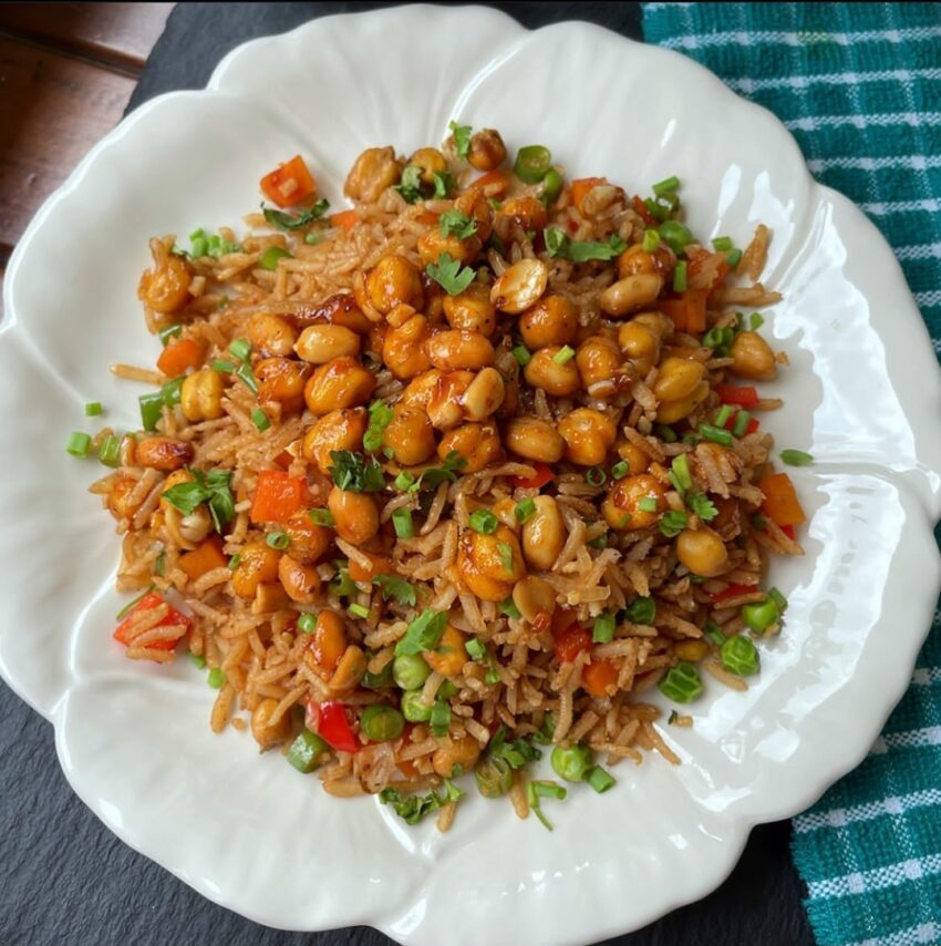 Sweet & Sour Peanut and Chickpea Fried Rice