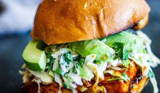 Crispy BBQ Tofu Sandwich with Slaw