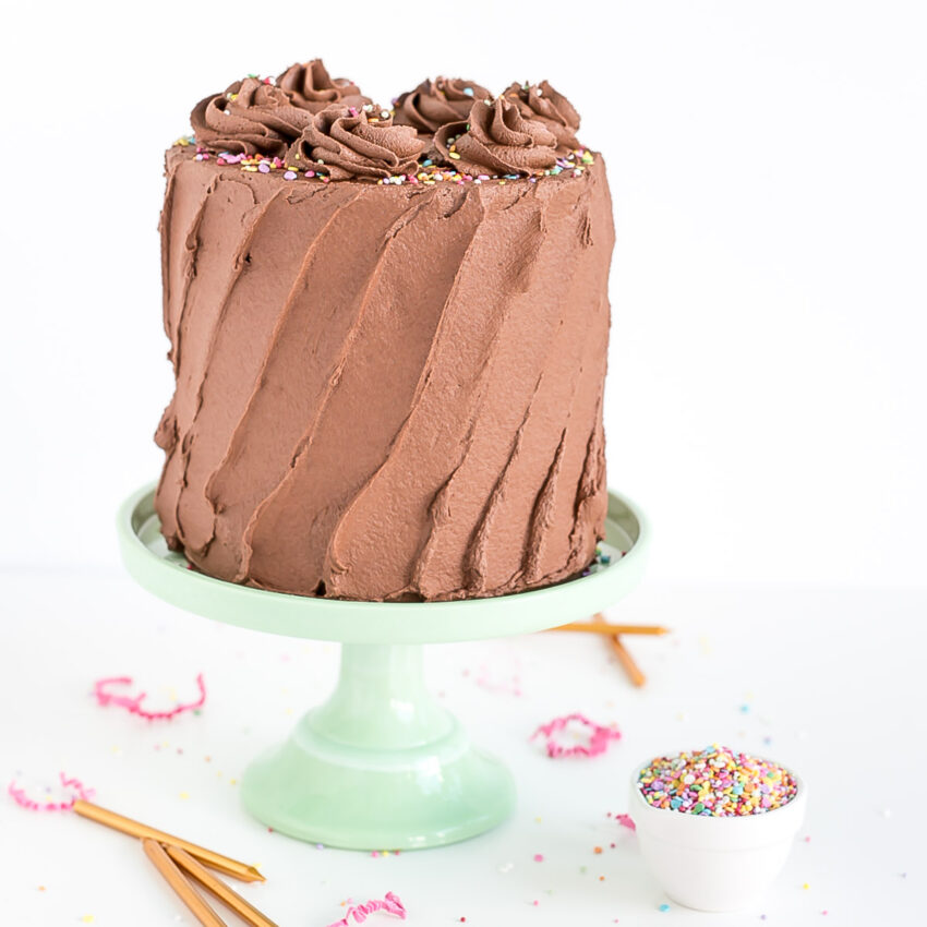 Chocolate Chip Cake With Whipped Chocolate Buttercream