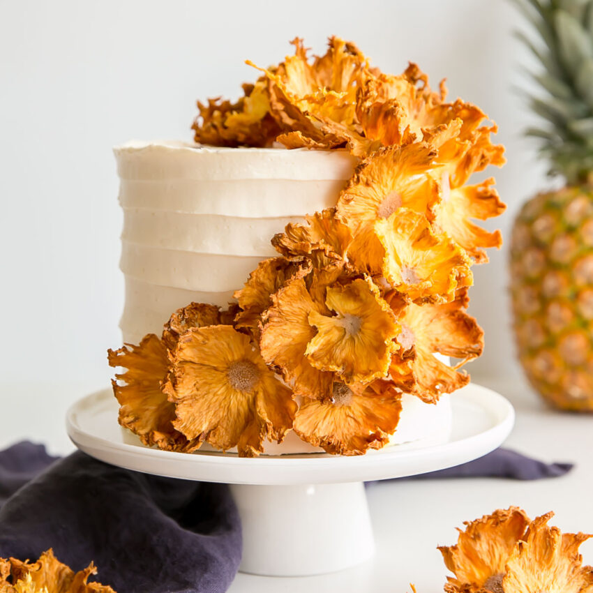 Pineapple Cake (with dried Pineapple flowers)