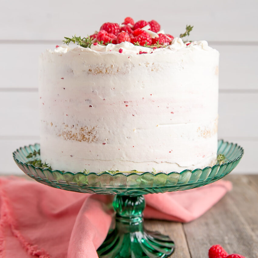 White Chocolate Raspberry Cake