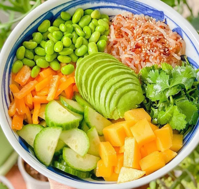 Mango Edamame Kale Bowl Salad