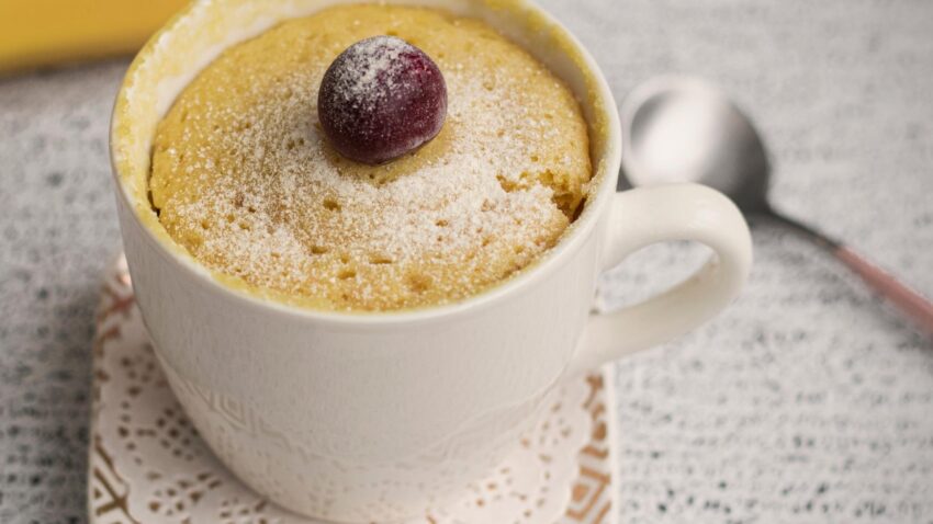 Microwave Banana Cake in a Bowl