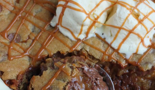 Caramel Skillet Cookie!