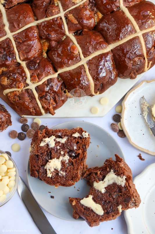 Chocolate Hot Cross Buns!
