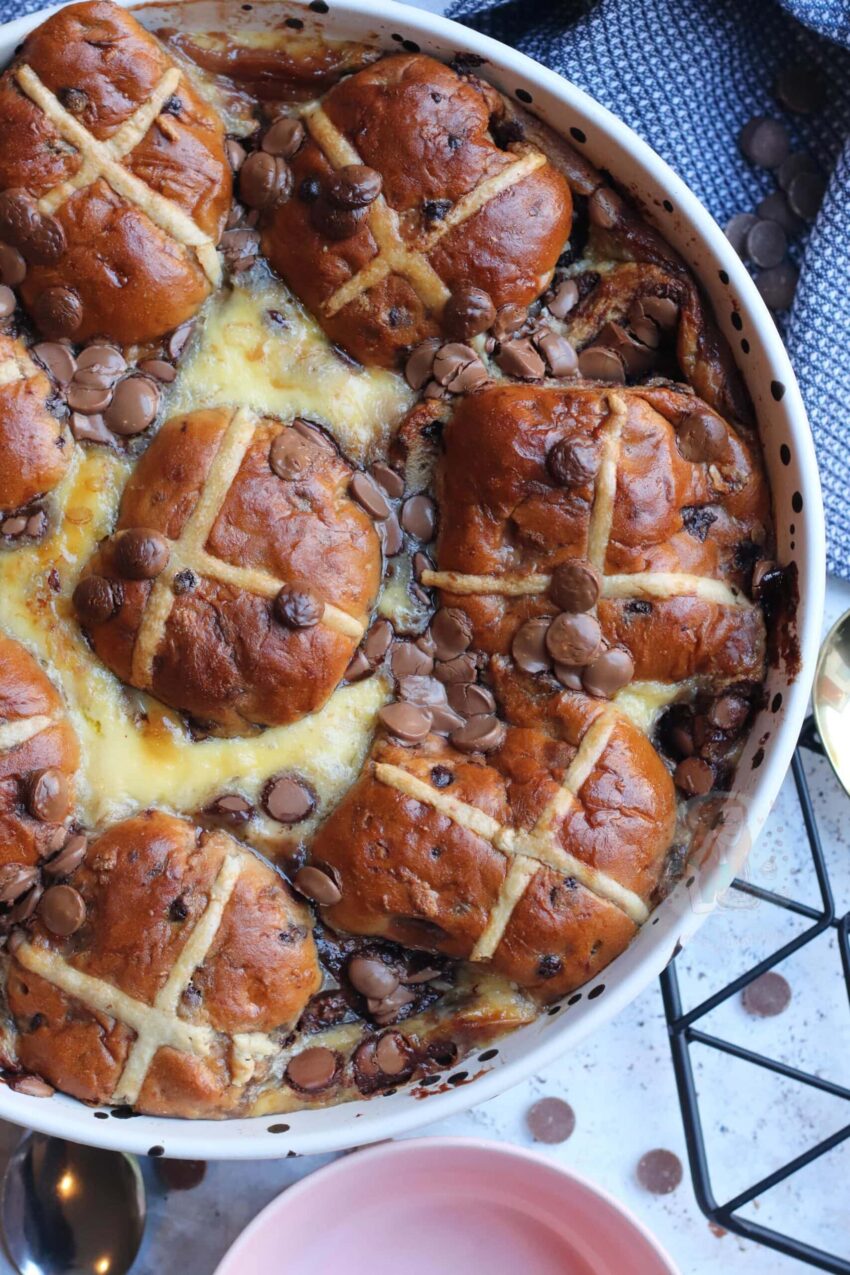 Hot Cross Bun Pudding!