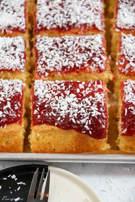 Jammy Coconut Traybake