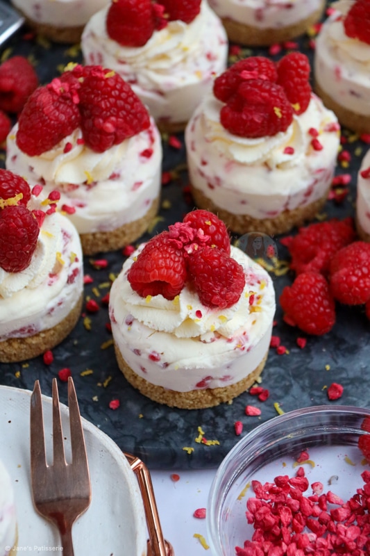 Mini Lemon & Raspberry Cheesecakes!