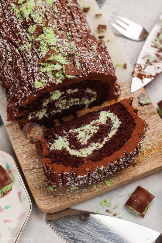 Mint Chocolate Yule Log!