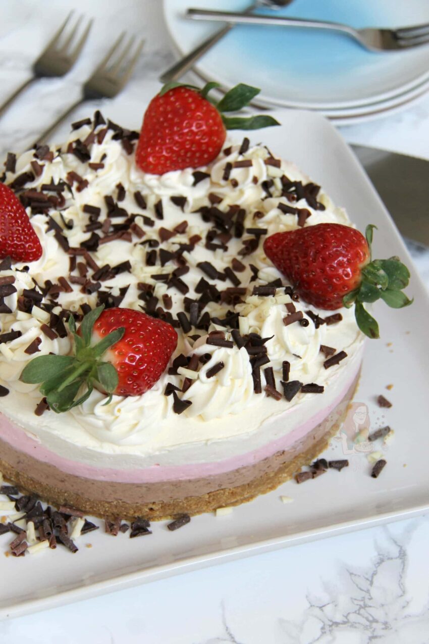 No-Bake Neapolitan Cheesecake!
