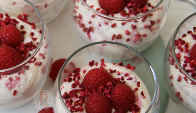 Raspberry and White Chocolate Mousse!