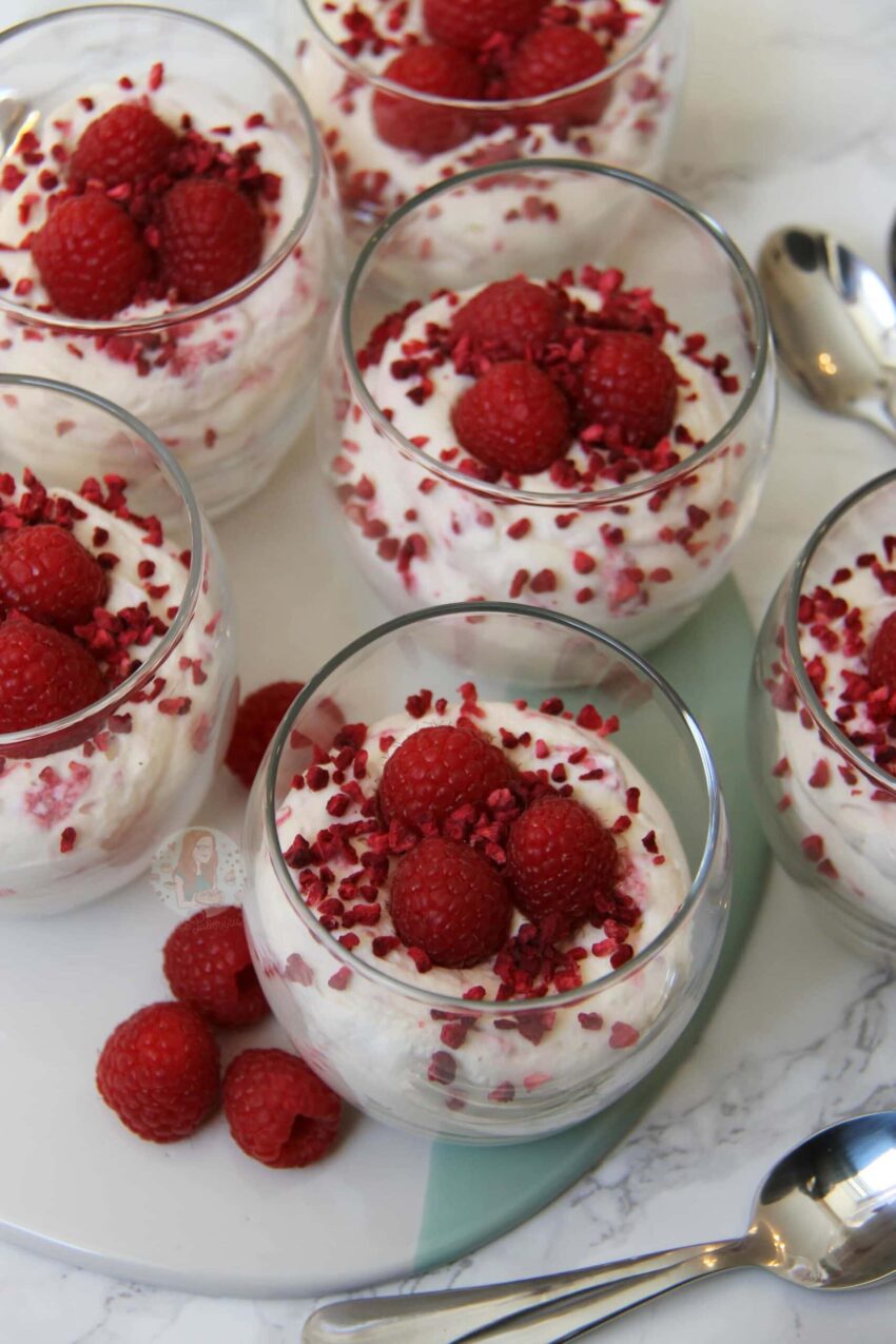 Raspberry and White Chocolate Mousse!