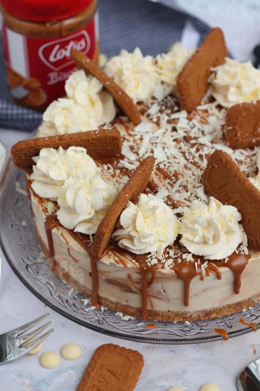 White Chocolate Biscoff Swirl Cheesecake!
