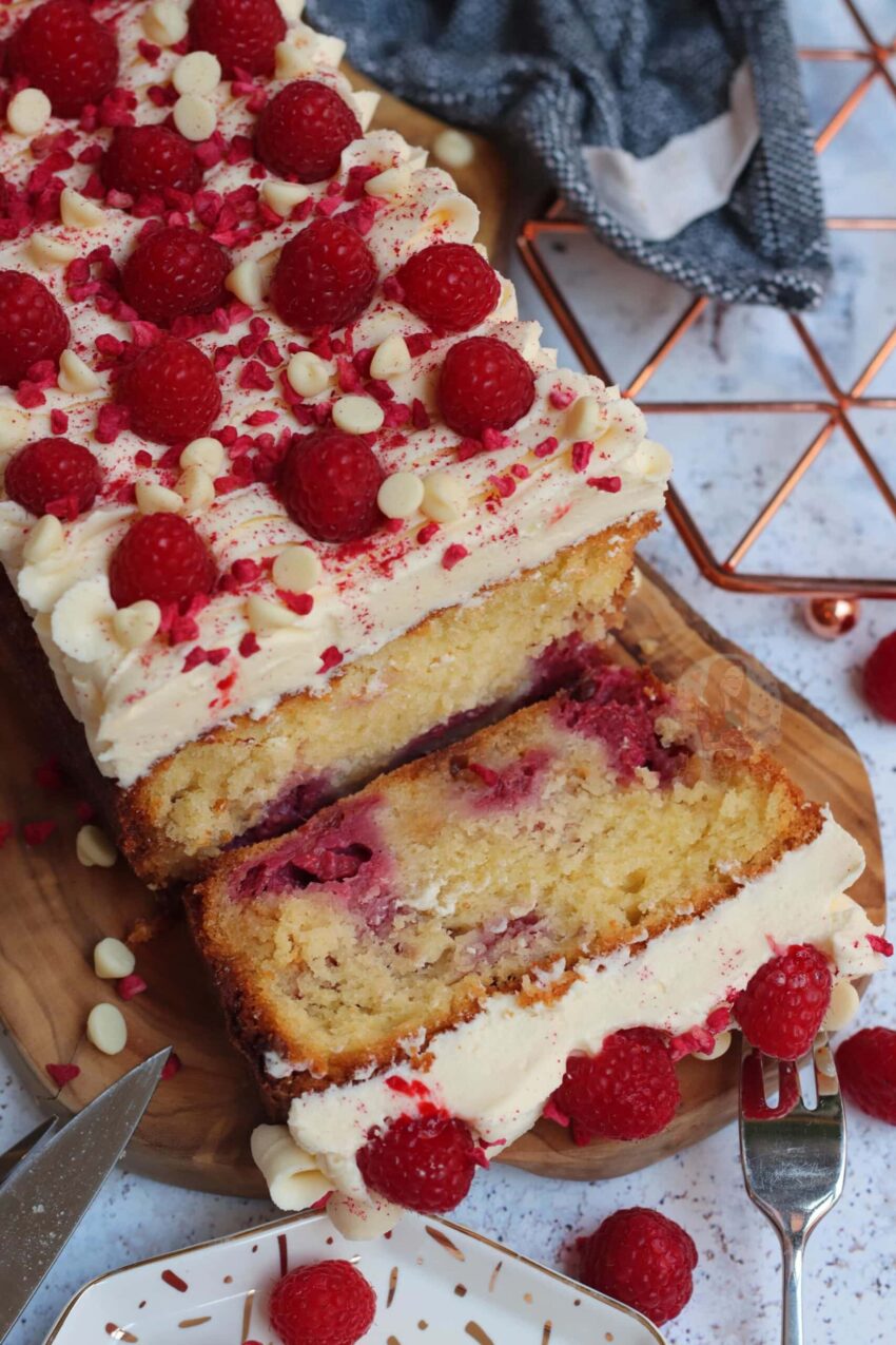 White Chocolate Raspberry Loaf Cake!