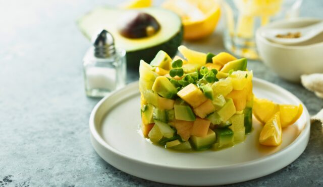 Mango Avocado Shrimp Salad & Spicy Mango Dressing
