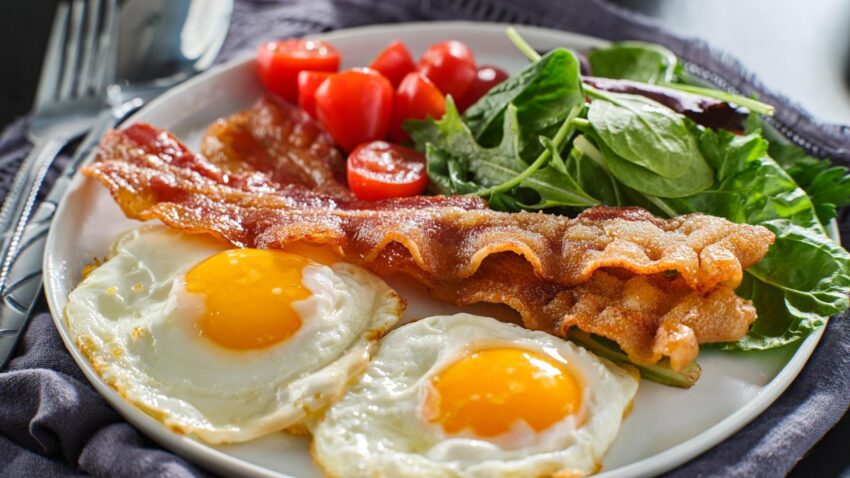 Spinach and Bacon Breakfast Salad