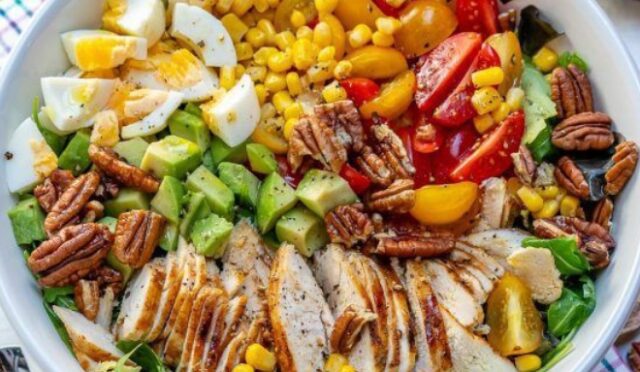 Grilled Chicken Salad and Homemade Sweet Onion Dressing