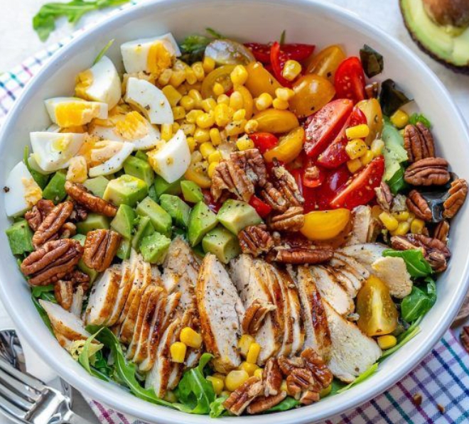 Grilled Chicken Salad and Homemade Sweet Onion Dressing