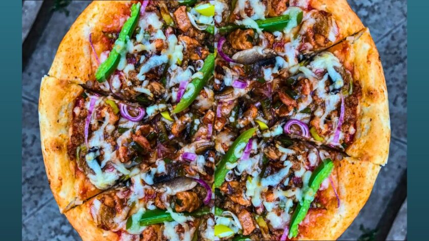 Chicken and veg pizza